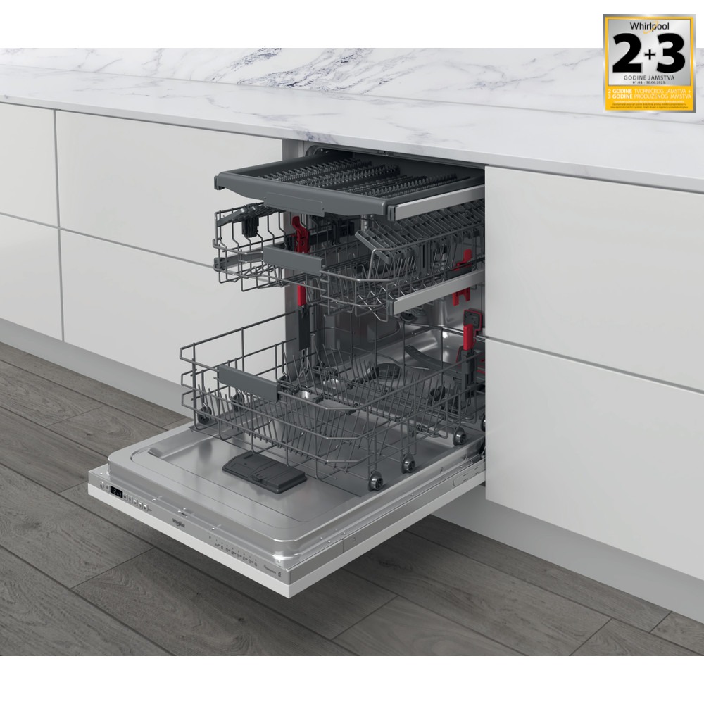 Whirlpool ugradbena perilica posuđa: srebrna boja, standardne veličine - WIC 3C33 PFE - Slika 3