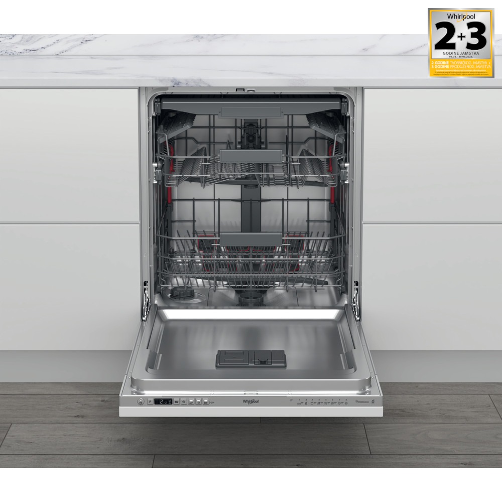 Whirlpool ugradbena perilica posuđa: srebrna boja, standardne veličine - WIC 3C33 PFE - Slika 4