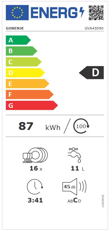 GORENJE Potpuno ugradbena perilica posuđa, 60 cm, GV643D90 - Slika 22