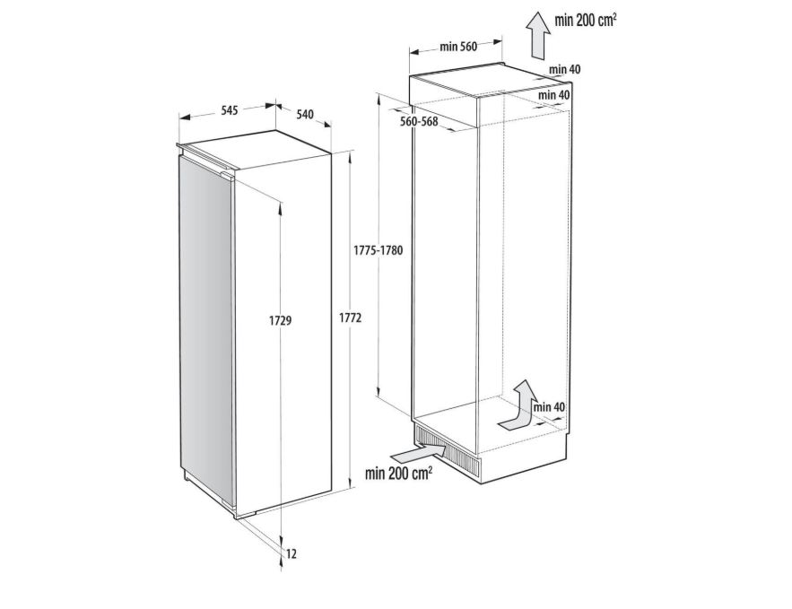 GORENJE Uspravni zamrzivač, 178 x 54 x 55 cm, FNCI517E62WF - Slika 2